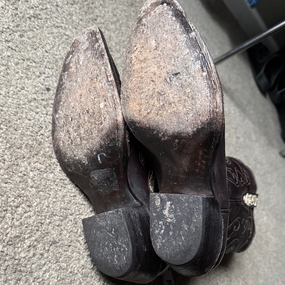 Black Jack Brown Western Cowboy Boots with Embellishments - Picture 4 of 4